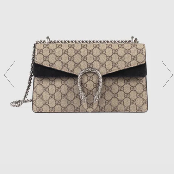 Gucci Handbags - Gucci Black Suede Dionysus small GG shoulder bag